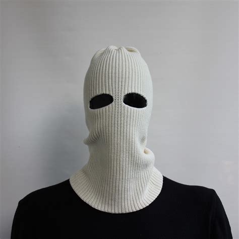 white balaclava winter hat